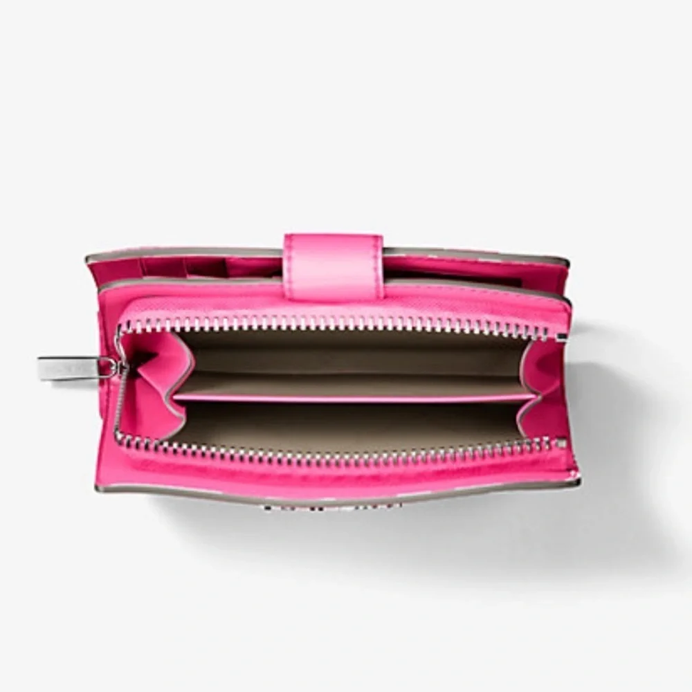 Michael Kors Jet Set Medium Floral Print Bi-Fold Wallet